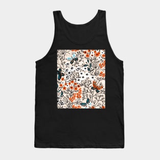 Butterflies And Flowers Seamless Pattern Tank Top